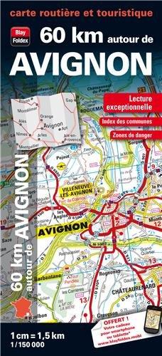 60km Autour d'Avignon Carte Routière Touristique - Echelle : 1/150 000