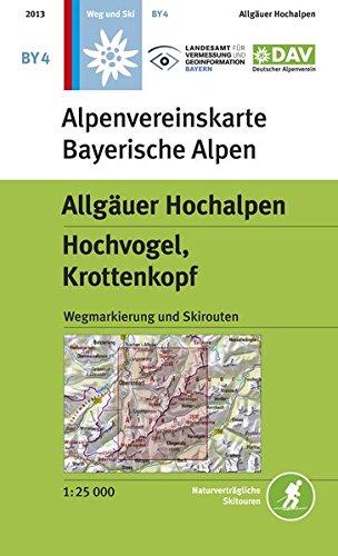 Allgäuer Hochalpen, Hochvogel, Krottenkopf: Wegmarkierungen und Skirouten - Topographische Karte 1:25.000 (Alpenvereinskarten)