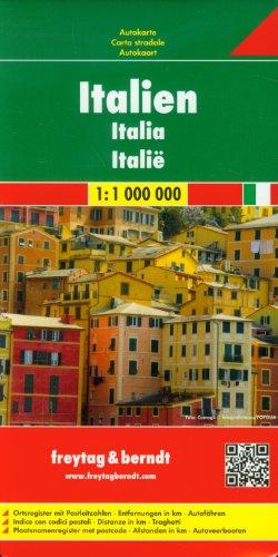 Freytag Berndt Autokarten, Italien 1:1.000.000: Ortsregister mit Postleitzahlen, Entfernungen in km, Autofähren (freytag & berndt Auto + Freizeitkarten)