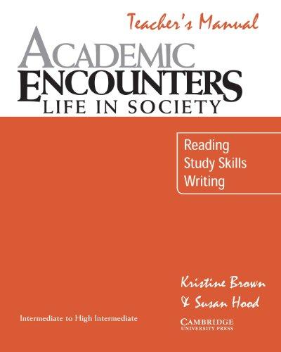 Brown, K: Academic Listening Encounters Teacher's manual: Listening, Note Taking, and Discussion (Academic Encounters)