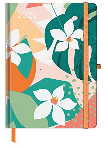 GreenLine Diary Floral 2022 - Buchkalender - Taschenkalender - 16x22