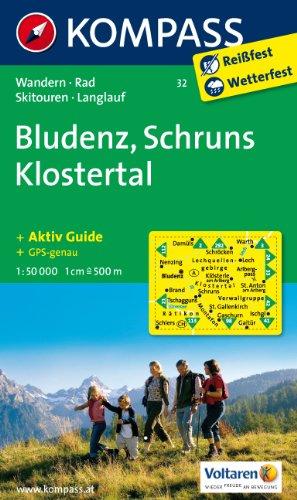 Bludenz - Schruns - Klostertal: Wanderkarte mit Tourenführer, Radwegen, alpinen Skirouten und Loipen. GPS-genau. 1:50000