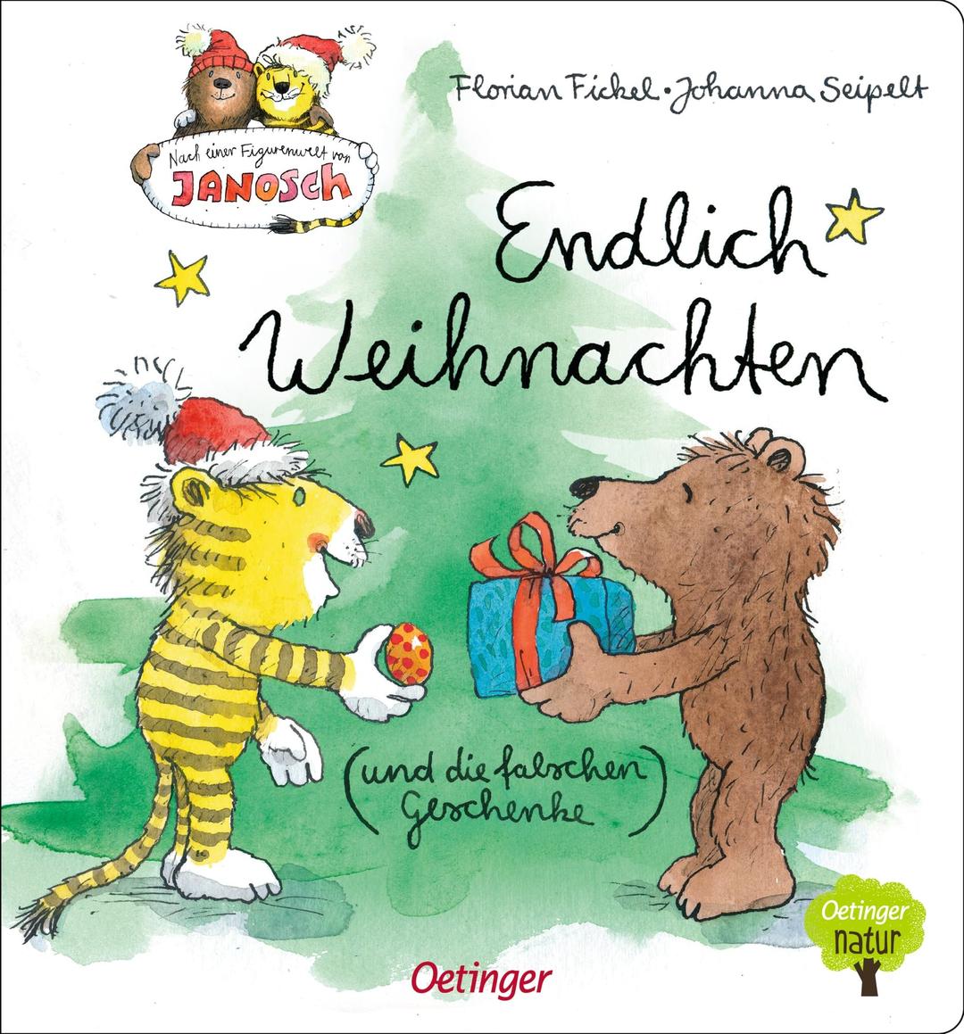 Nach einer Figurenwelt von Janosch. Endlich Weihnachten (und die falschen Geschenke): Poetisch-witzige Weihnachtsgeschichte mit Tiger und Bär für Kinder ab 3 Jahren