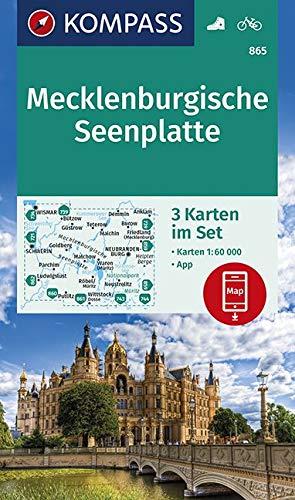 Mecklenburgische Seenplatte: 3 Wanderkarten 1:60000 im Set inklusive Karte zur offline Verwendung in der KOMPASS-App. Fahrradfahren. (KOMPASS-Wanderkarten, Band 865)