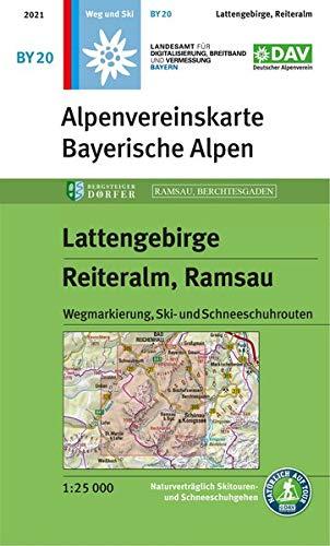 Lattengebirge, Reiteralm, Ramsau: Wegmarkierung, Ski- und Schneeschuhrouten (Alpenvereinskarten)