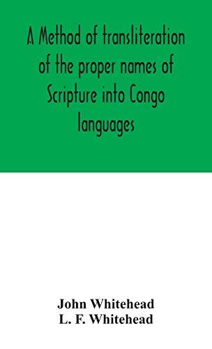 A method of transliteration of the proper names of Scripture into Congo languages