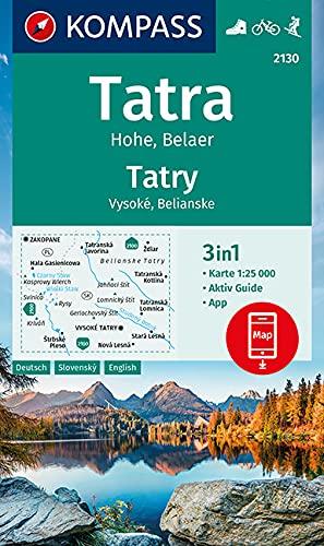 KOMPASS Wanderkarte Tatra Hohe, Belaer, Tatry, Vysoké, Belianske: 3in1 Wanderkarte 1:25000 mit Aktiv Guide inklusive Karte zur offline Verwendung in ... Skitouren. (KOMPASS-Wanderkarten, Band 2130)