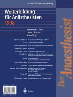 Der Anaesthesist Weiterbildung für Anästhesisten 1998: Ihre Basis für die Facharztprüfung