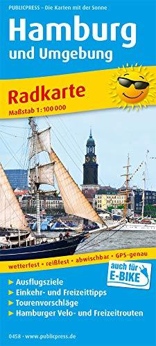 Hamburg und Umgebung: Radkarte mit Ausflugszielen, Einkehr- & Freizeittipps, wetterfest, reissfest, abwischbar, GPS-genau. 1:100000 (Radkarte / RK)