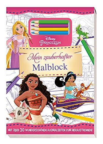 Disney Prinzessin: Mein zauberhafter Malblock: Malblock mit 4 Farbstiften