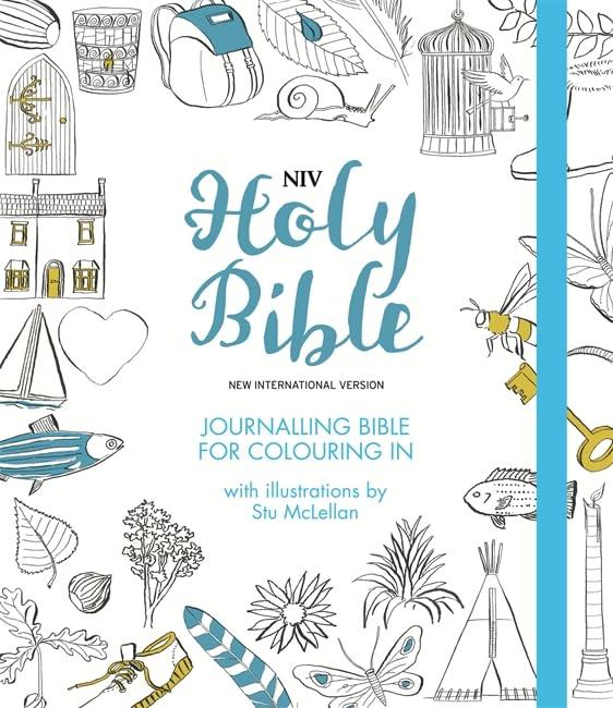 NIV Journalling Bible for Colouring In: With unlined margins and illustrations to colour in (New International Version)