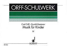 Musik für Kinder: Moll: Bordun-Stufen. Vol. 4. Singstimme, Blockflöte und Schlagzeug. Sing- und Spielpartitur. (Orff-Schulwerk)