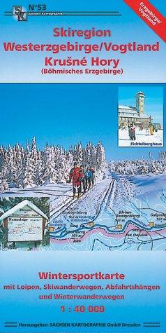 Skiregion Westerzgebirge /Vogtland: Wintersportkarte mit Loipen, Skiwanderwegen, Abfahrtshängen und Winterwanderwegen. 1:40 000