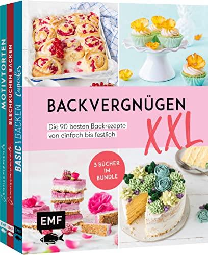 Backvergnügen XXL: 3 Bücher im Bundle – Die 90 besten Backrezepte von einfach bis festlich: Rainbow Cheescake, Whiskey-Brownies, Mango-Mousse-Törtchen und mehr