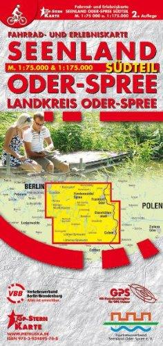 Seenland Oder-Spree Südteil: Fahrrad- und Erlebniskarte für den Landkreis Oder-Spree, Maßstab 1 : 75.000 und 1 : 175.000