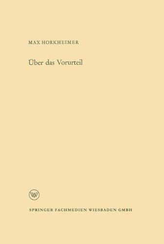 Über das Vorurteil (Arbeitsgemeinschaft für Forschung des Landes Nordrhein-Westfalen)