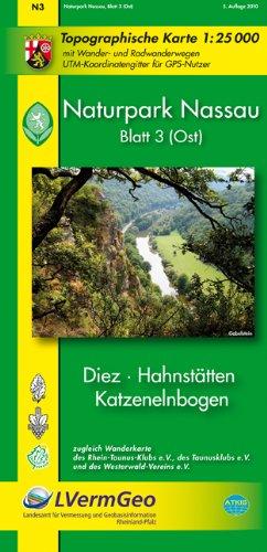 Naturpark Nassau 3 (Ost) 1 : 25 000. Wanderkarte: Diez, Hahnstätten, Katzenelnbogen