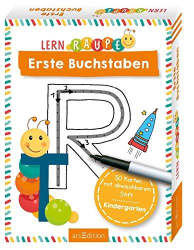 Lernraupe - Erste Buchstaben: 50 Karten mit abwischbarem Stift