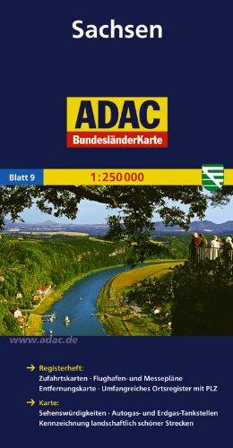 ADAC Bundesländerkarte Sachsen 1:250.000