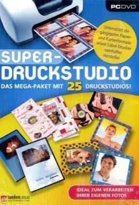 Super-Druckstudio - Das Mega-Paket mit 25 Druckstudios, DVD-ROM Ideal zum verarbeiten von Fotos. Für Windows ME/2000/XP/Vista. Unterstützt die gängigsten Papier- u. Kartenformate sowie Label-Drucker