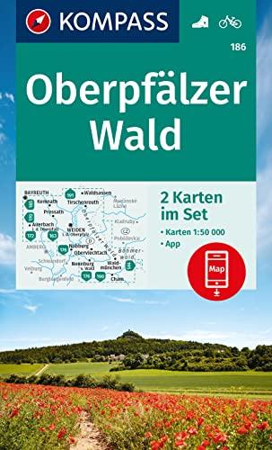 KOMPASS Wanderkarten-Set 186 Oberpfälzer Wald (2 Karten) 1:50.000: inklusive Karte zur offline Verwendung in der KOMPASS-App. Fahrradfahren.