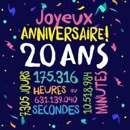 Joyeux Anniversaire ~ 20 ans: Livre d'Or pour le 20ème anniversaire - 20 ans décoration & cadeau d'anniversaire pour homme ou femme - Livre pour les félicitations et photos des invités