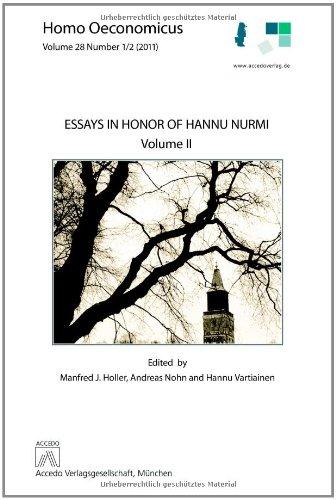 Essays in Honor of Hannu Nurmi, Vol.II: Homo Oeconomicus vol.28, No.1/2