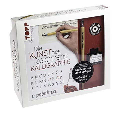 Kreativ-Set Die Kunst des Zeichnens Kalligraphie: Buch für Kalligraphie-Einsteiger sowie Federhalter, Feder mit Reservoir und Tintenfass (Buch plus Material)