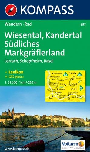 Wiesental, Kandertal, Südliches Markgräfler Land: Lörrach, Schopfheim, Basel. Wander- und Bikekarte. GPS-genau. 1:25.000