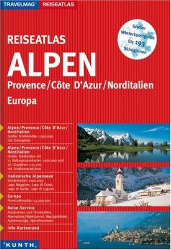 Reiseatlas : Alpen / Provence / Côte d'Azur / Norditalien 1:300.000 (+Europa)