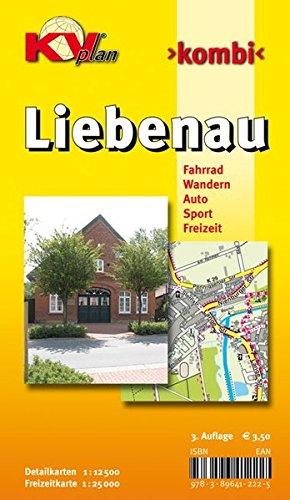 Liebenau: 1:12.500 Samtgemeindeplan mit Freizeitkarte 1:25.000 inkl. Radrouten (KVplan Mittelweser-Region)