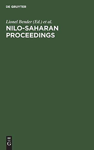 Nilo-Saharan Proceedings: Proceedings of the First Nilo-Saharan Linguistics Conference, Leiden, The Netherlands, September 8–10, 1980