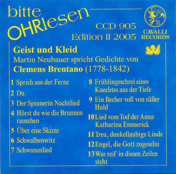 Geist und Kleid, 1 Audio-CD: Gedichte (bitte OHRlesen)