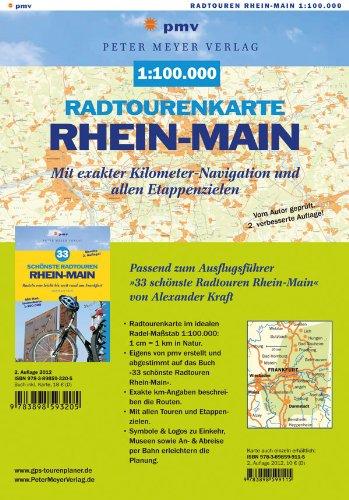 Radtourenkarte Rhein-Main 1:100.000: Mit exakter Kilometer-Navigation und allen Etappenzielen von »33 schönste Radtouren Rhein-Main«