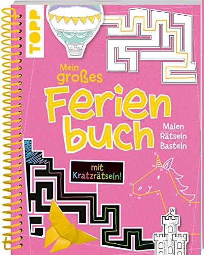 Mein großes Ferienbuch mit Kratzrätseln! (Pink): Malen, Rätseln, Basteln