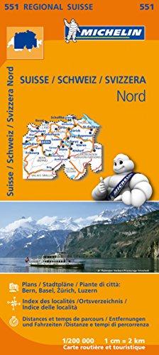 Michelin Schweiz Nord: Straßen- und Tourismuskarte 1:200.000 (MICHELIN Regionalkarten)