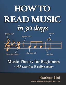 How to Read Music in 30 Days: Music Theory for Beginners - with exercises & online audio (Practical Music Guides)