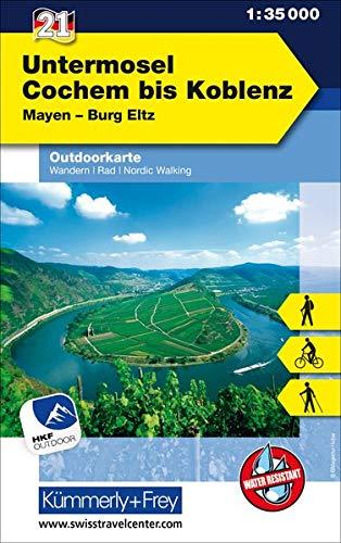 Untermosel Cochem bis Koblenz Nr. 21 Outdoorkarte Deutschland 1:35 000: Mayen, Burg Eltz, free Download mit HKF Outdoor App: Nr. 21, Outdoorkarte ... (Kümmerly+Frey Outdoorkarten Deutschland)