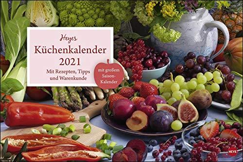 Heyes Küchenkalender Broschurkalender XL 2021 - mit großem Saisonkalender-Poster, Rezepten, Tipps und Warenkunde - Wandkalender mit Monatskalendarium ... - Format 45 x 30 cm (45 x 60 cm geöffnet)