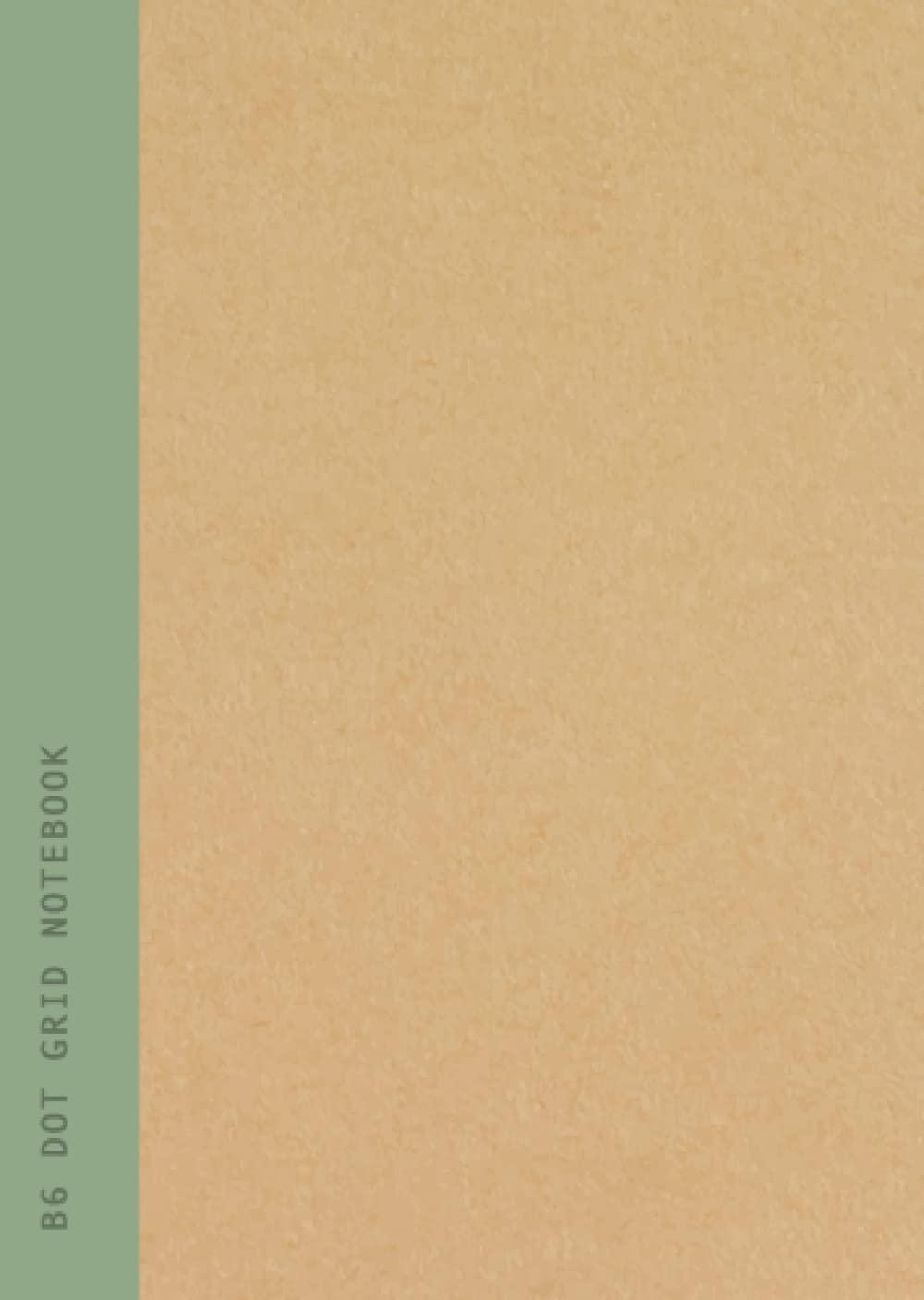 B6 Dot Grid Notebook: Khaki Green Spine | Dotted Grid | School, College, Work Subject or Course Notebook - 90 Pages Recycled Paper