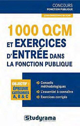 1.000 QCM d'entrée dans la fonction publique