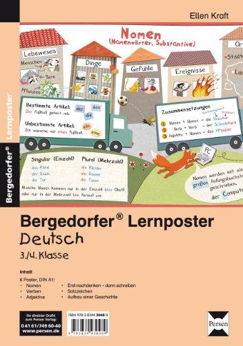 Lernposter Deutsch 3./4.Klasse: 6 Poster für den Klassenraum (Bergedorfer® Lernposter)