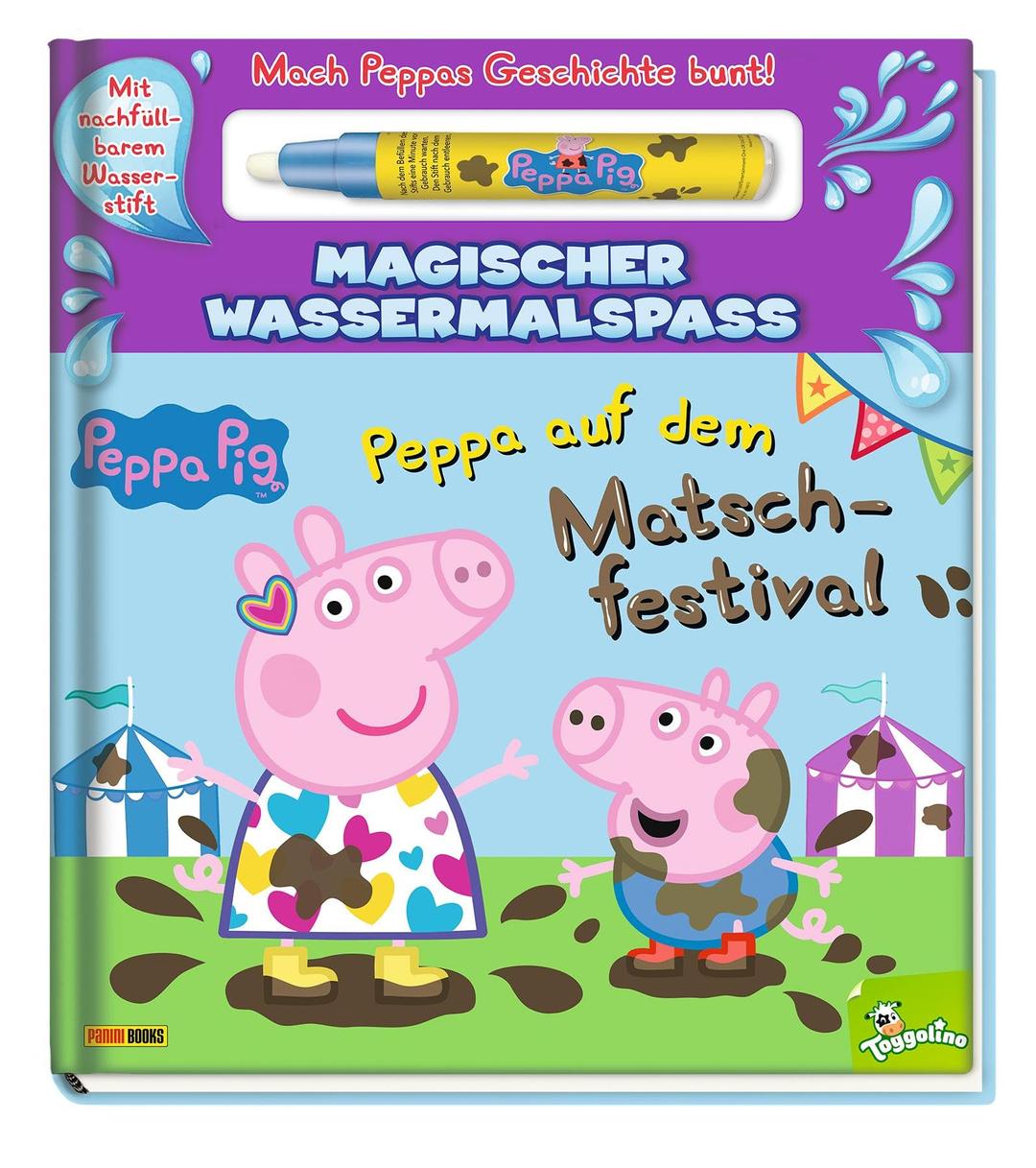 Peppa Pig: Peppa auf dem Matschfestival - Magischer Wassermalspaß: Pappbilderbuch mit Geschichte und magischem Wassermalstift