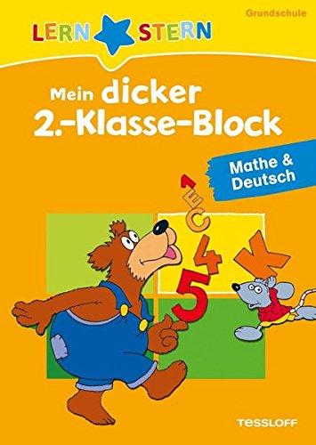 Mein dicker 2.-Klasse-Block Mathe & Deutsch: Viele bunte Übungen mit Lösungsteil (LERNSTERN)