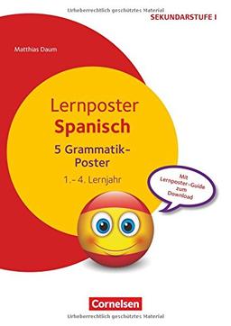 Lernposter für die Sekundarstufe: Lernposter Spanisch: Grammatik - 1.-4. Lernjahr. 5 Poster