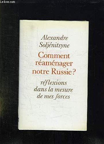 COMMENT REAMENAGER NOTRE RUSSIE ? REFLEXIONS DANS LA MESURE DE MES FORCES.