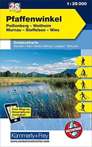 Pfaffenwinkel, Peissenberg, Weilheim, Murnau, Staffelsee, Wies: Nr. 28, Outdoorkarte Deutschland, 1:35 000, Mit kostenlosem Download für Smartphone (Kümmerly+Frey Outdoorkarten Deutschland)