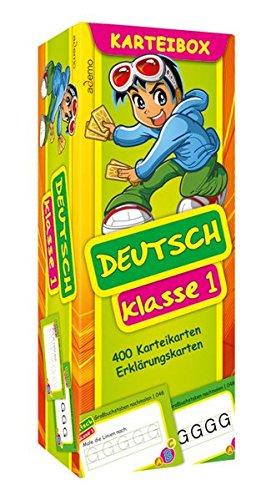 Karteibox Deutsch Klasse 1: mit farbigen Karteikarten