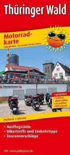 Motorradkarte Thüringer Wald: Mit Tourenvorschlägen, Ausflugszielen, Einkehr- und Freizeittipps, reissfest, wetterfest, abwischbar, GPS-genau. ... beschriftbar und wieder abwischbar