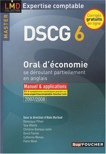 DSCG 6 oral d'économie se déroulant partiellement en anglais : manuel & applications